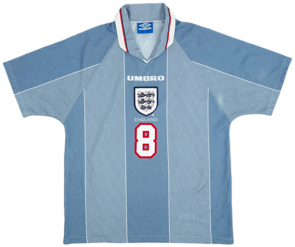 1996-97 England Away Shirt Gascoigne #8 - 6/10 - (L)