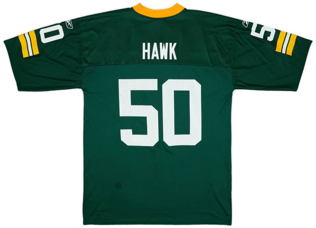 2008-11 Green Bay Packers Hawk #50 Reebok Replica Home Jersey - 8/10 - (L)