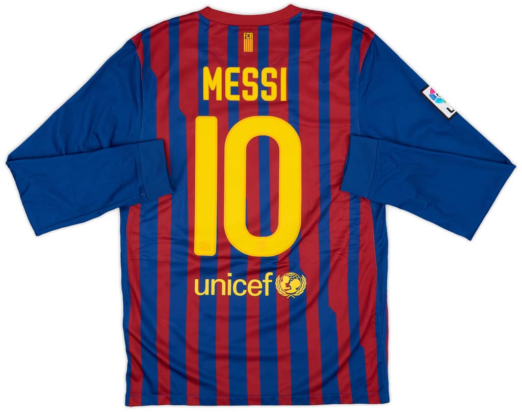 2011-12 Barcelona Home L/S Shirt Messi #10 - 8/10 - (M)