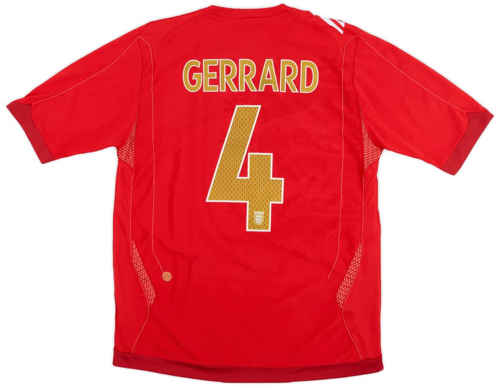 2006-08 England Away Shirt Gerrard #4 - 8/10 - (L)