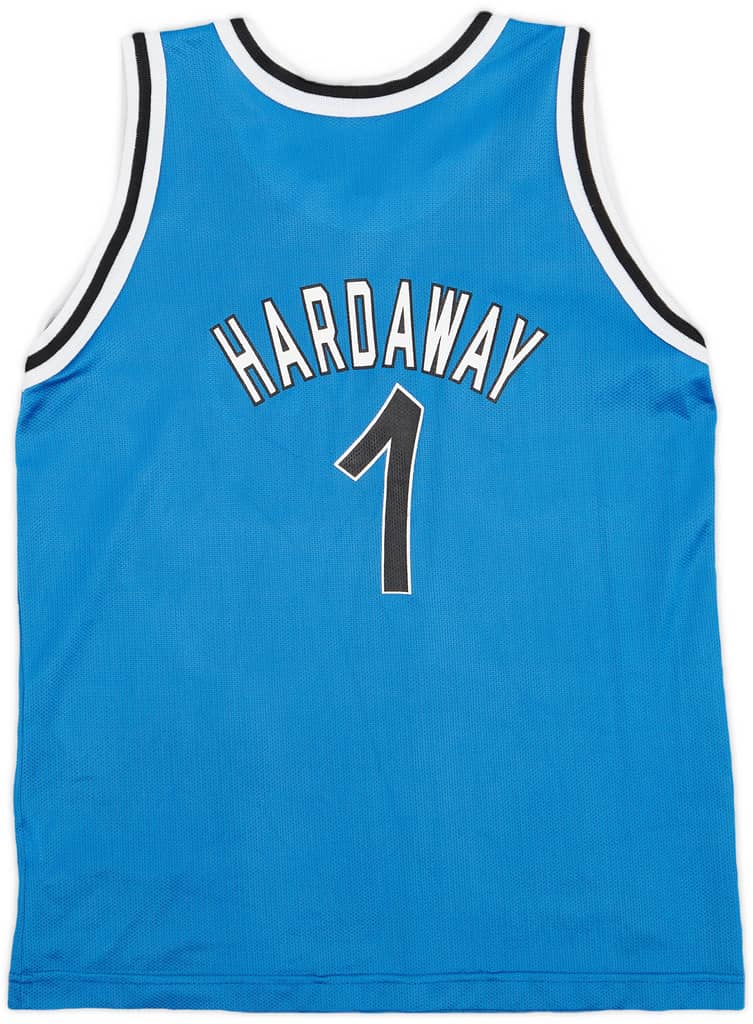 1995-98 Orlando Magic Hardaway #1 Champion Away Jersey - 8/10 - (L.Boys)