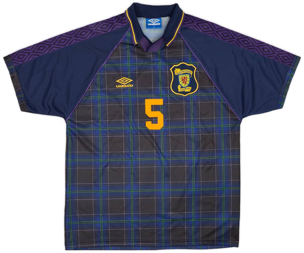 1994-96 Scotland Home Shirt Hendry #5 - 9/10 - (XL)