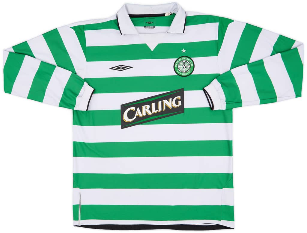 2004-05 Celtic Home L/S Shirt Juninho #7 - 7/10 - (L)