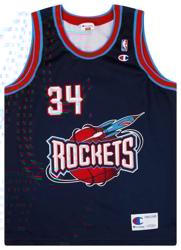 1995-01 Houston Rockets Olajuwon #34 Champion Jersey (Alternate) L