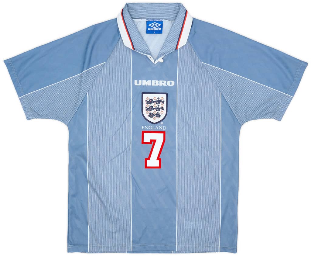 1996-97 England Away Shirt Beckham #7 - 7/10 - (M)