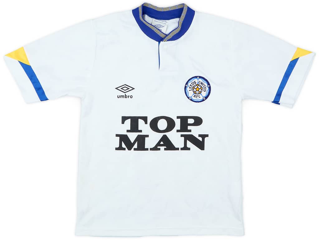 1990-91 Leeds United Home Shirt - 9/10 - (L.Boys)