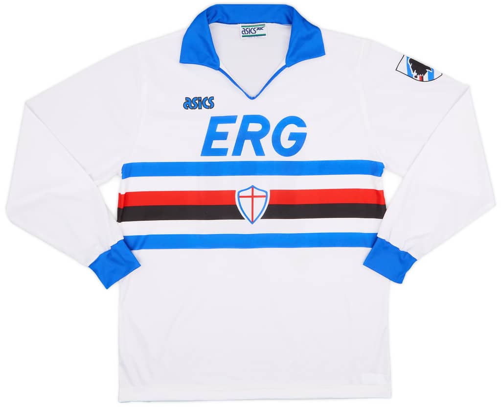 1991-92 Sampdoria Away L/S Shirt #10 - 8/10 - (XL)
