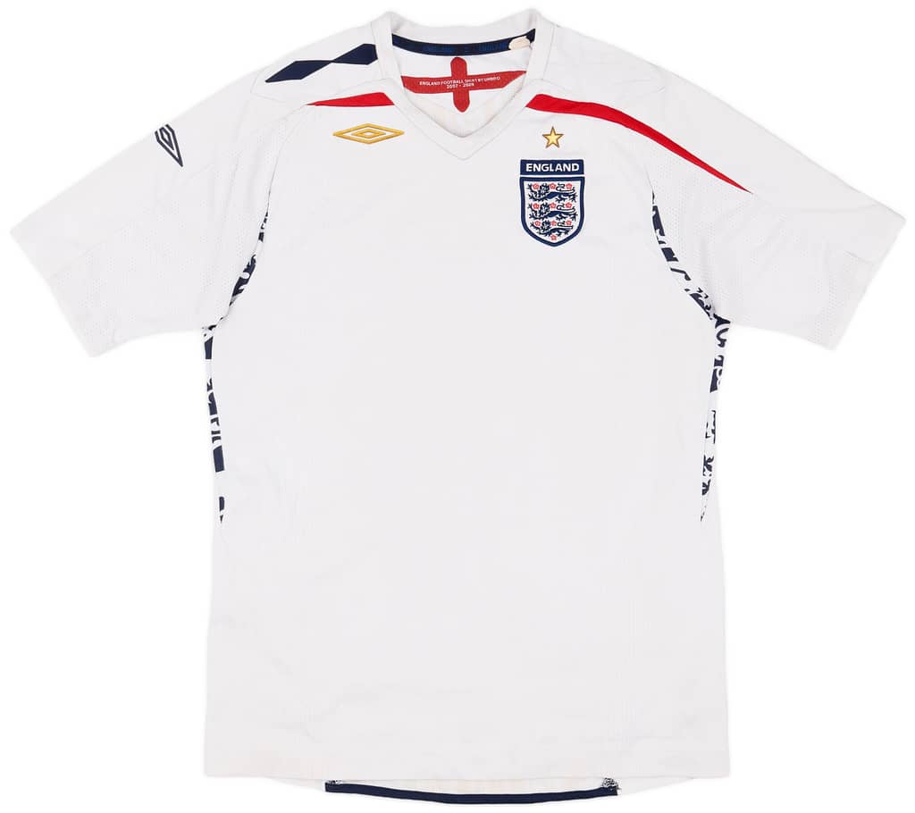 2007-09 England Home Shirt - 5/10 - (XL.Boys)