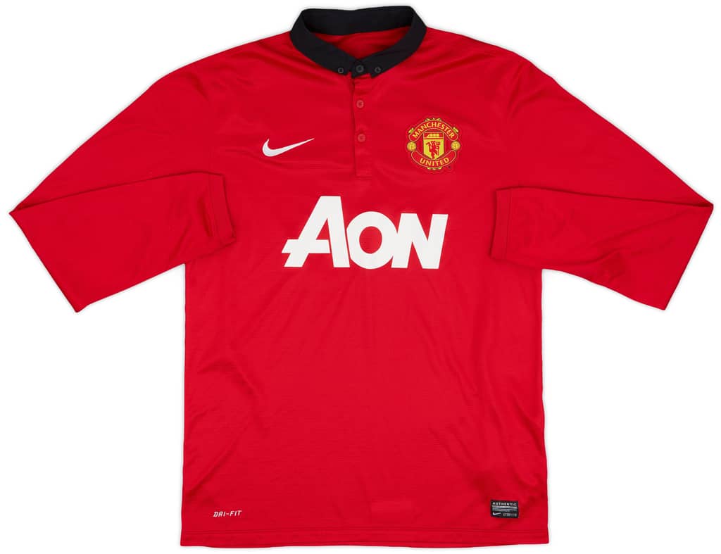 2013-14 Manchester United Home L/S Shirt Rooney #10 - 8/10 - (M)