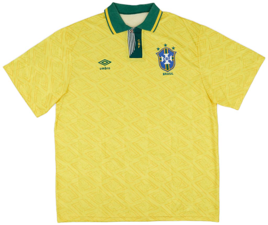 1991-93 Brazil Home Shirt - 7/10 - (L)
