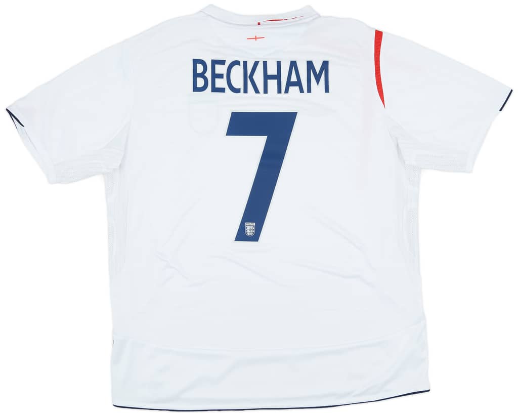2005-07 England Home Shirt Beckham #7 - 7/10 - (XXL)