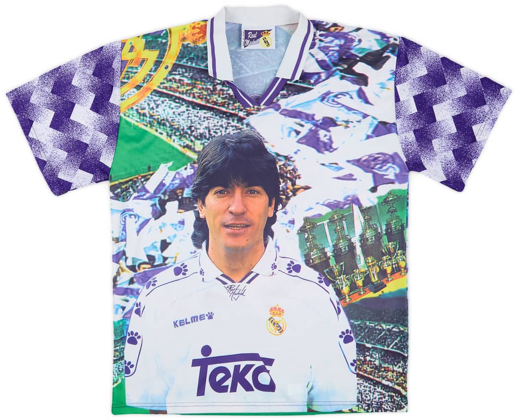 1994-95 Real Madrid Graphic Shirt Zamorano #9 - 6/10 - (L)