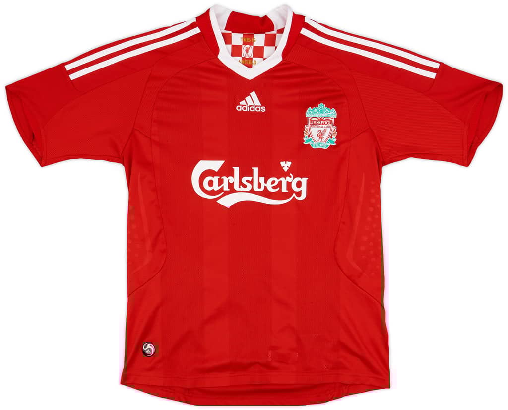 2008-10 Liverpool Home Shirt - 7/10 - (XL.Boys)