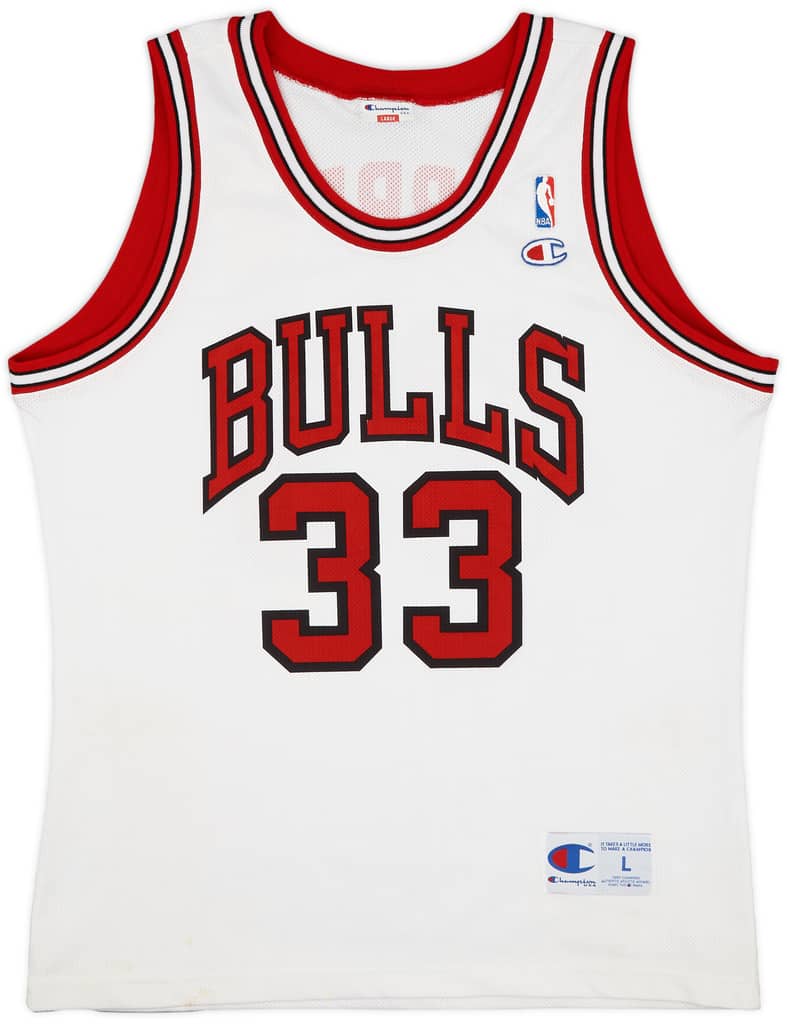 1991-98 Chicago Bulls Pippen #33 Champion Home Jersey - 8/10 - (L)
