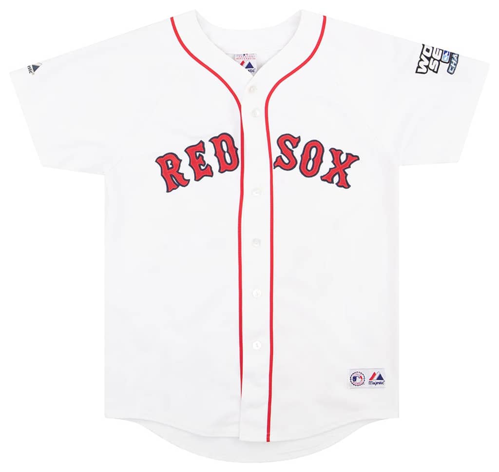 2004 Boston Red Sox Damon #18 Majestic Jersey (Home) Y