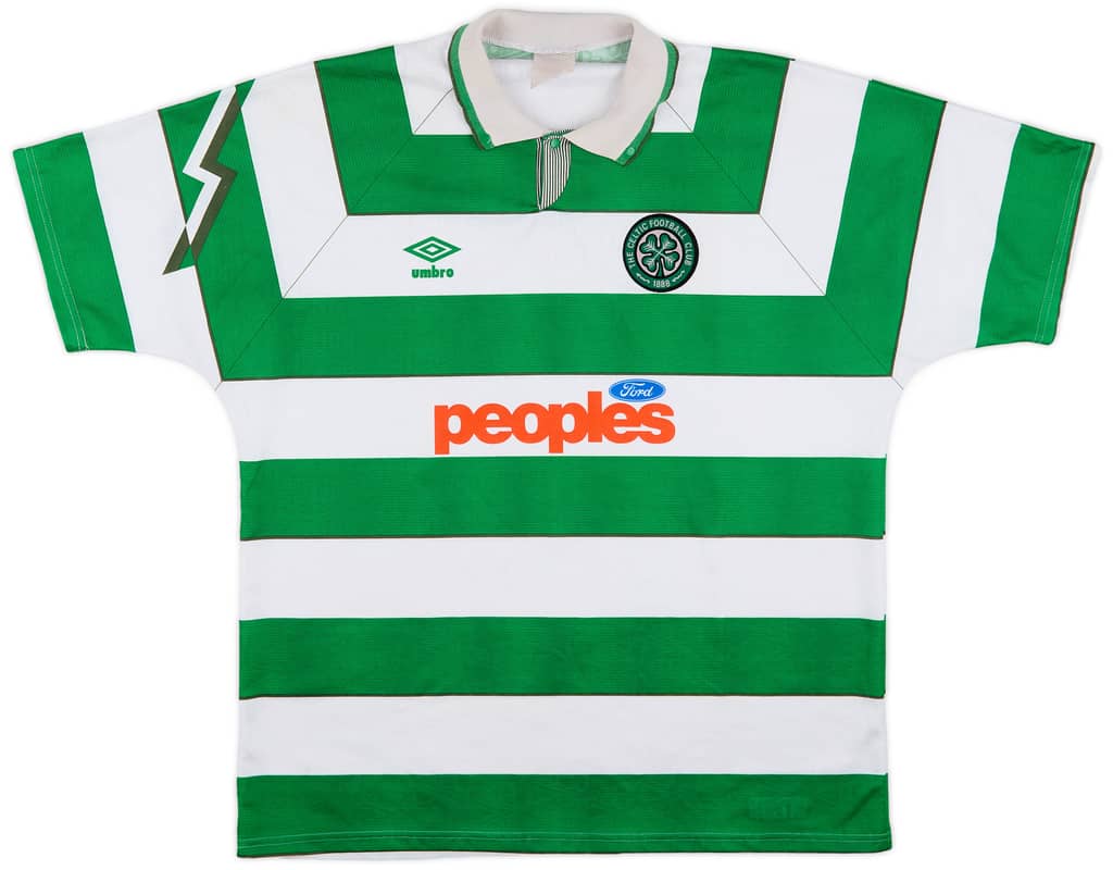 1991-92 Celtic Home Shirt - 8/10 - (XL)