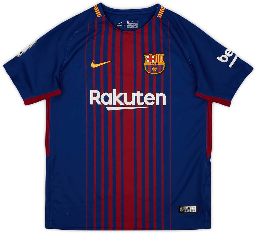 2017-18 Barcelona Home Shirt - 8/10 - (M.Boys)