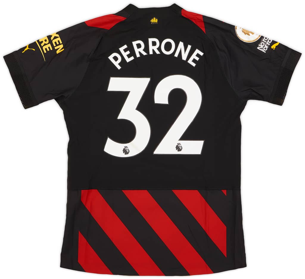 2022-23 Manchester City Match Issue Away Shirt Perrone #32