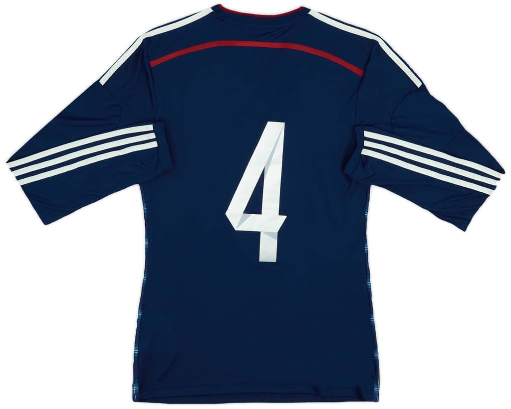 2014-15 Scotland Player Issue Home L/S Shirt #4 - 9/10 - (S)