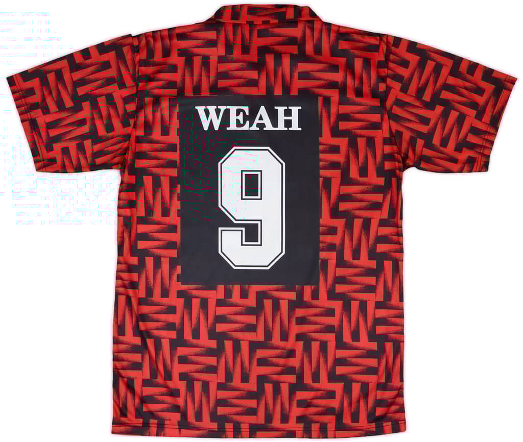 1996-97 AC Milan Graphic Shirt Weah #9 - 8/10 - (XL)