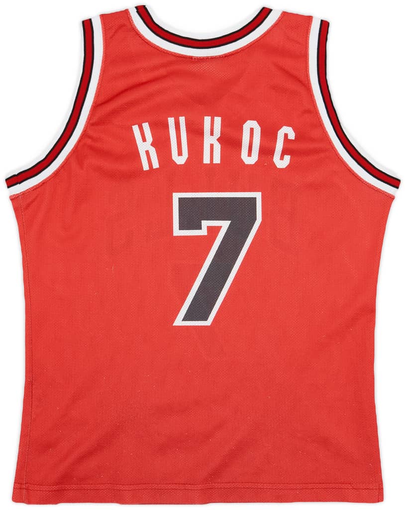 1993-00 Chicago Bulls Kukoc #7 Champion Away Jersey - 6/10 - (L.Boys)
