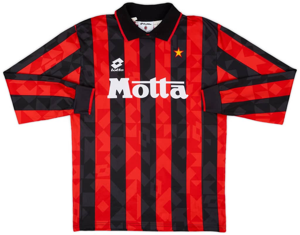1993-94 AC Milan Home L/S Shirt - 9/10 - (M)