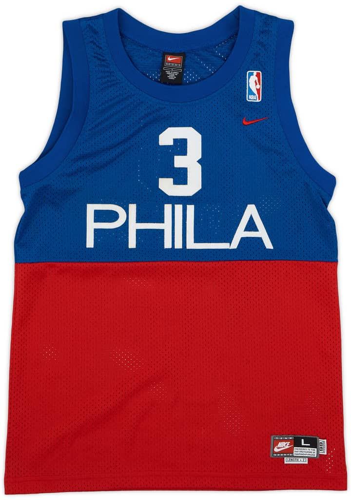 1965-66 Philadelphia 76ers Iverson #3 Nike Rewind Swingman Jersey - 8/10 - (L.Boys)