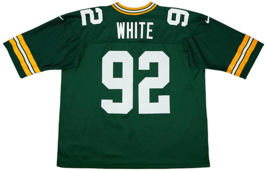 1997-98 Green Bay Packers White #92 Nike Home Jersey - 9/10 - (L)