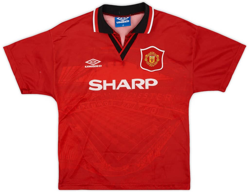 1994-96 Manchester United Home Shirt - 9/10 - (L.Boys)