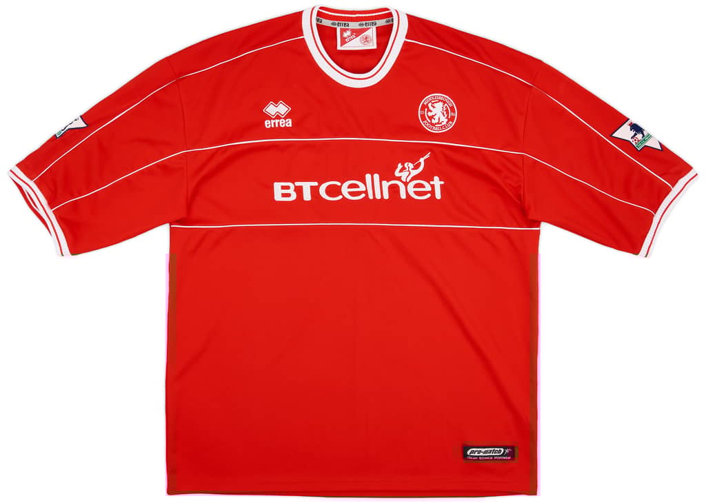 2001-02 Middlesbrough Match Worn Home Shirt Deane #10