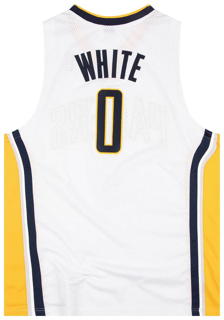 2005-06 Authentic Indiana Pacers White #0 Reebok Jersey (Home) L