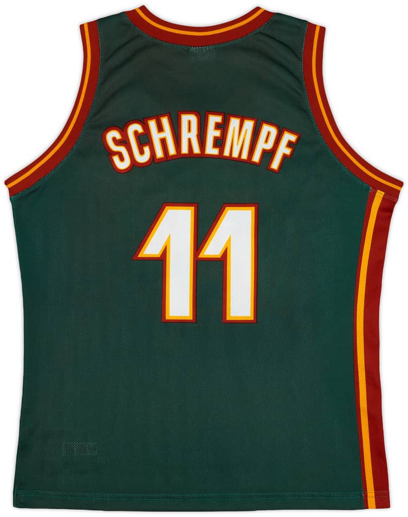 1995-99 Seattle Supersonics Schrempf #11 Champion Away Jersey - 9/10 - (L)