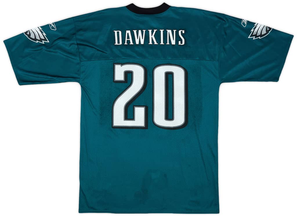 2005-06 Philadelphia Eagles Dawkins #20 Reebok Replica Home Jersey - 8/10 - (L)