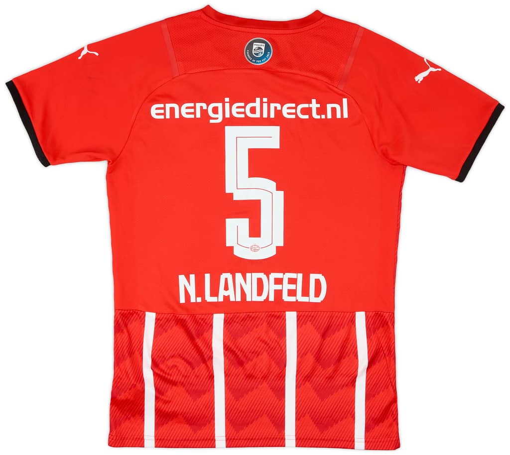 2021-22 PSV Youth Team Home Shirt N.Landfeld #5 - 9/10 - (S)