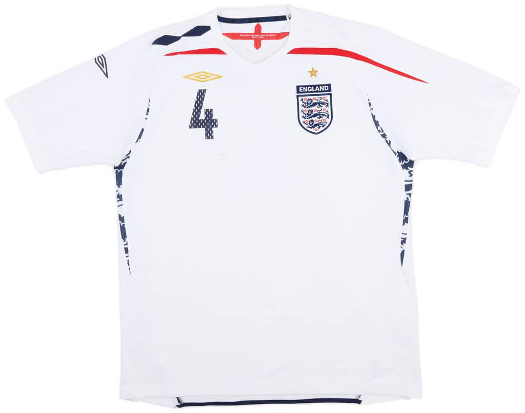 2007-09 England Home Shirt Gerrard #4 - 8/10 - (XL)
