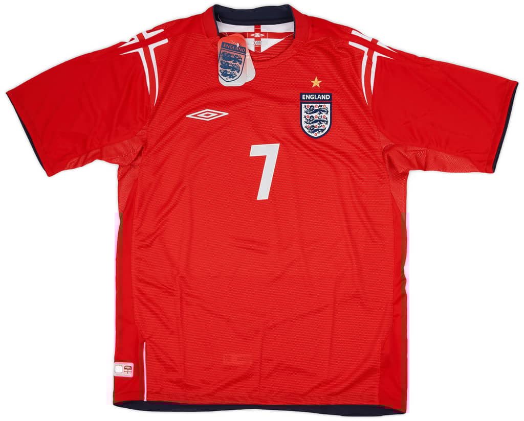 2004-06 England Away Shirt Beckham #7 (L)