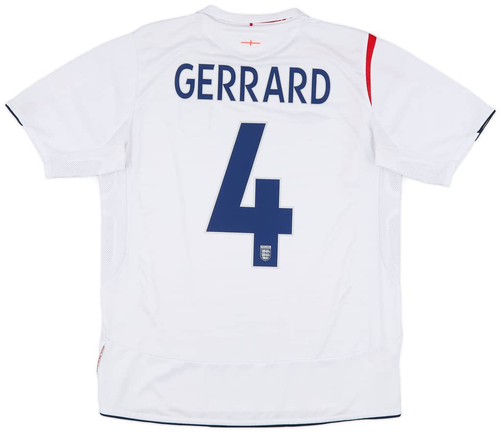 2005-07 England Home Shirt Gerrard #4 - 6/10 - (L)