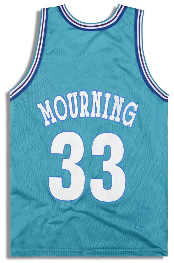 1995 Charlotte Hornets Mourning #33 Champion Jersey (Away) M