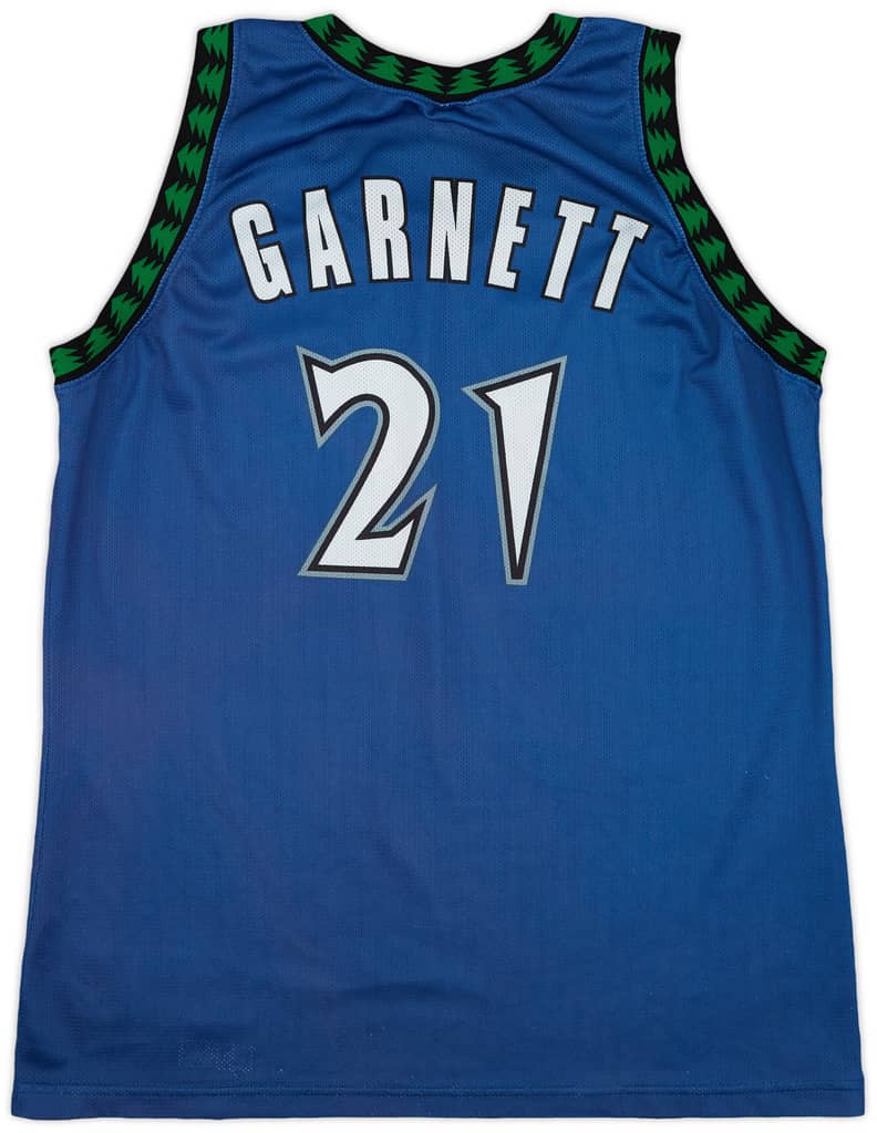 1996-07 Minnesota Timberwolves Garnett #21 Champion Away Jersey - 8/10 - (XXL)