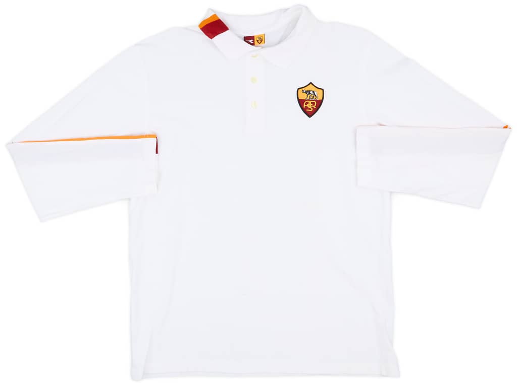 2003-04 Roma Diadora Polo L/S Shirt - 9/10 - (XL)