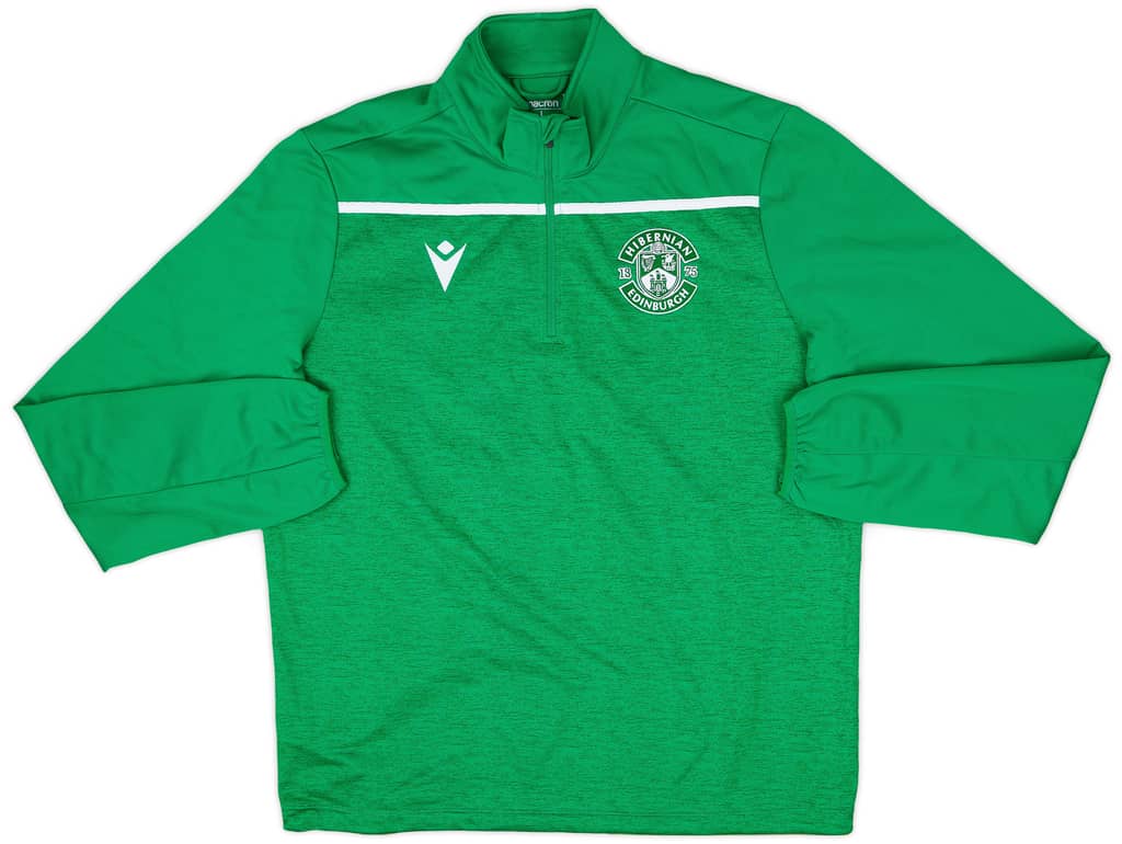 2017-18 Hibernian Macron 1/4 Zip Training Top - 9/10 - (L)
