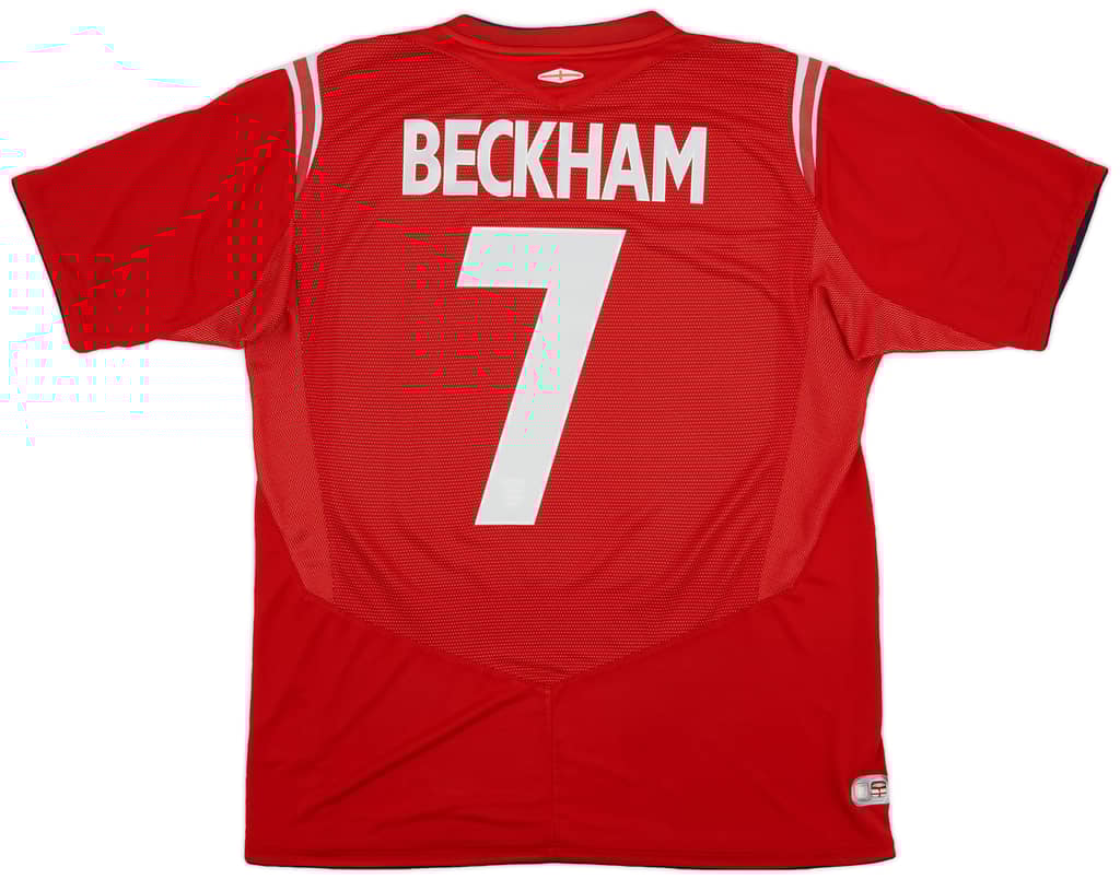 2004-06 England Away Shirt Beckham #7 - 6/10 - (L)
