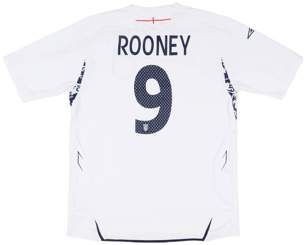 2007-09 England Home Shirt Rooney #9 - 6/10 - (L)