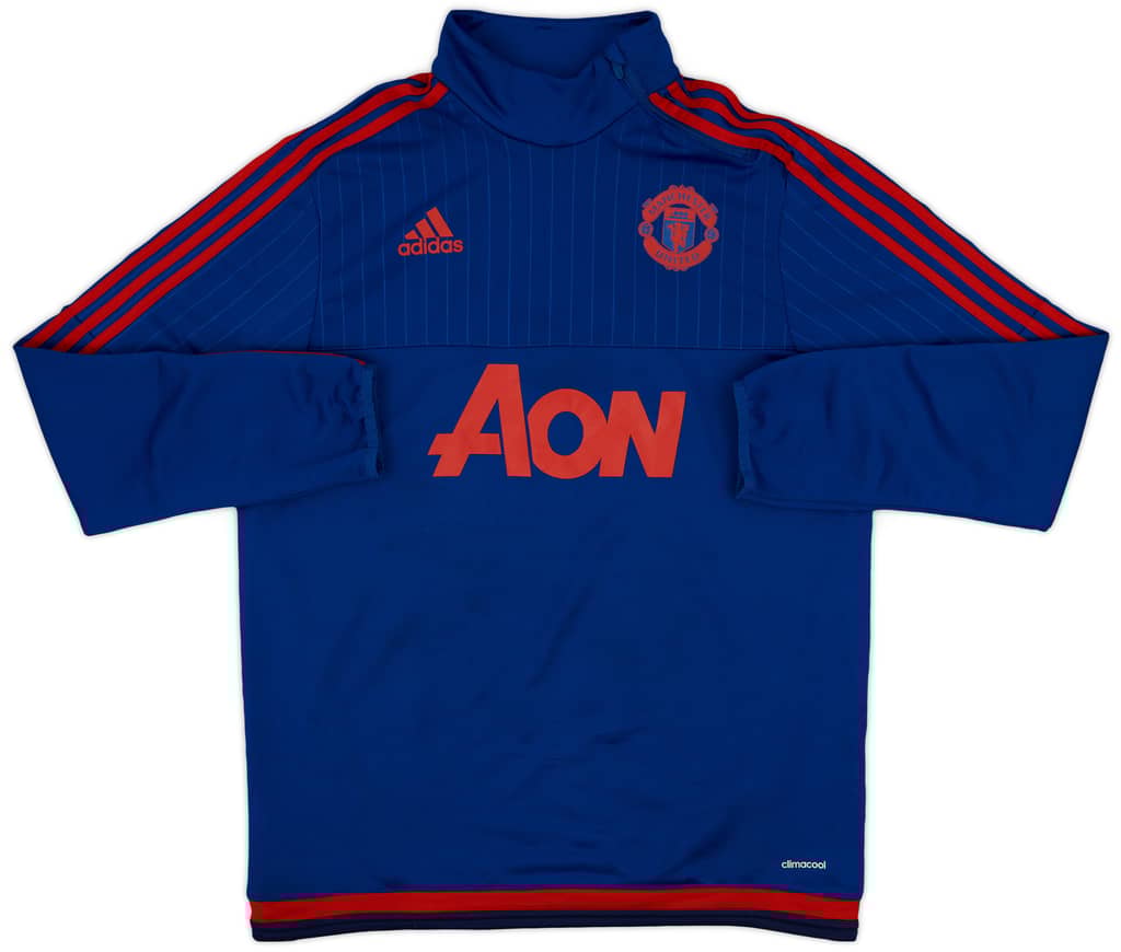 2015-16 Manchester United adidas 1/4 Zip Drill Top - 8/10 - (L)