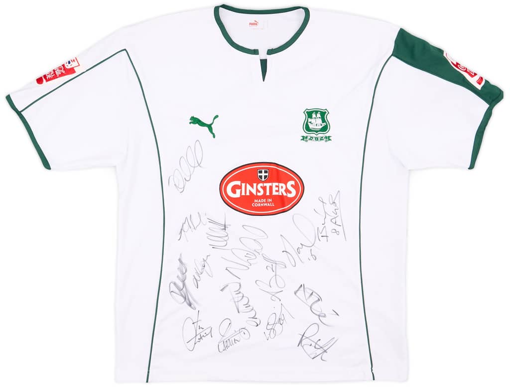 2005-06 Plymouth Match Issue Squad Signed Away Shirt Capaldi #14