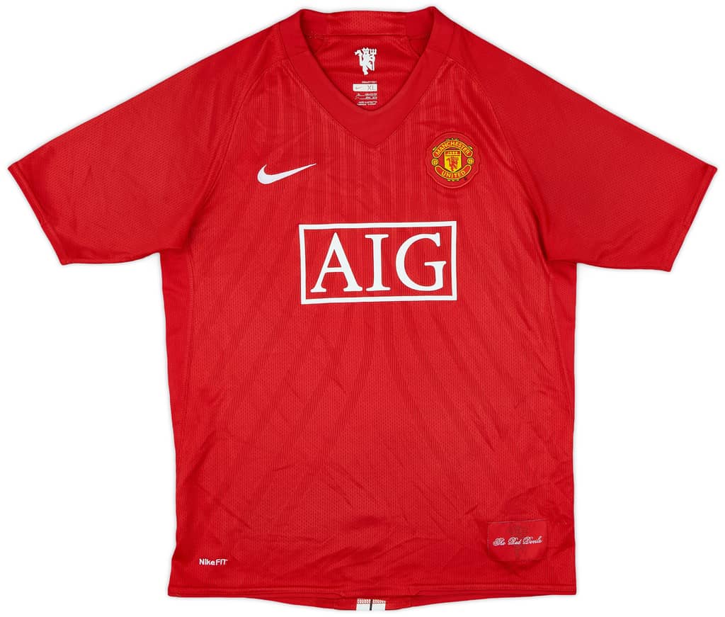 2007-09 Manchester United Home Shirt - 9/10 - (XL.Boys)