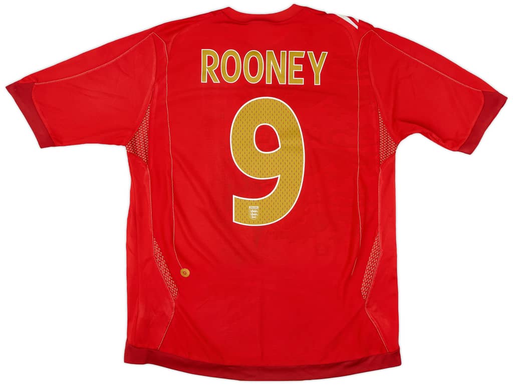 2006-08 England Away Shirt Rooney #9 - 7/10 - (L)