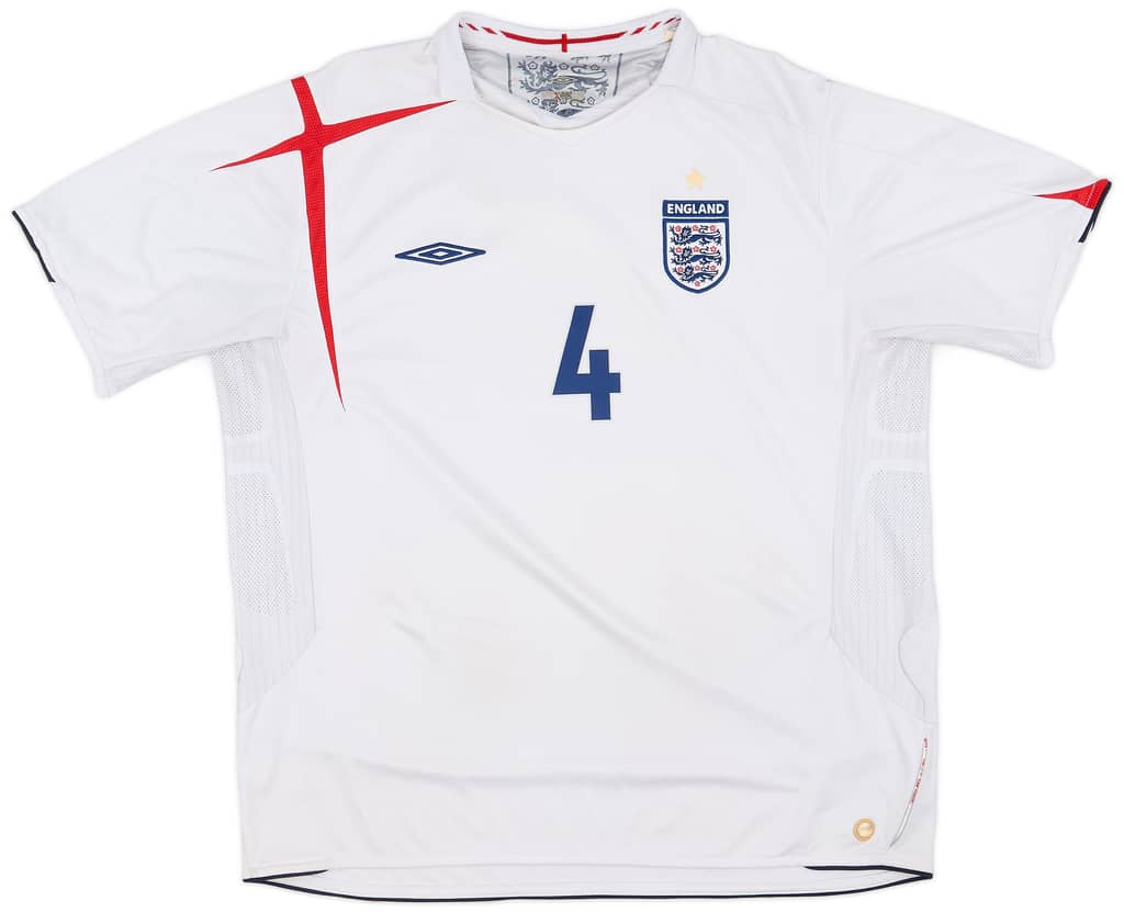 2005-07 England Home Shirt Gerrard #4 - 6/10 - (XXL)