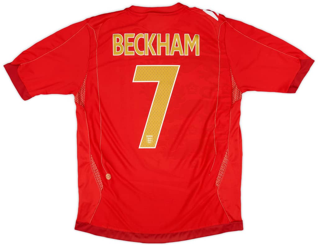 2006-08 England Away Shirt Beckham #7 - 6/10 - (L)