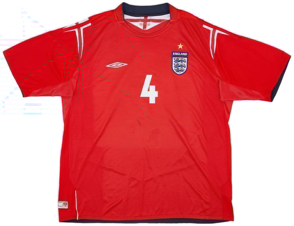 2004-06 England Away Shirt Gerrard #4 - 7/10 - (XL)